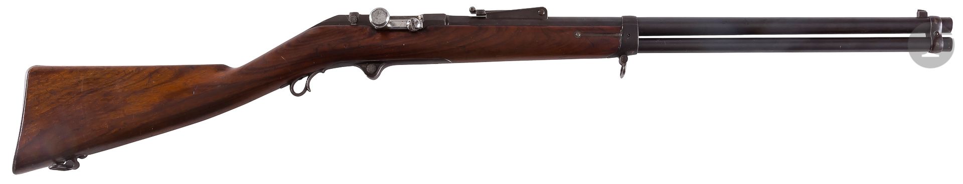 Null 罕见的1886年 "Pieri "系统步枪，带枪栓，一击即中，口径11毫米

圆形枪管，有膛线，长50厘米，有上升空间，两侧有雷霆。枪托上刻有 "Co&hellip;