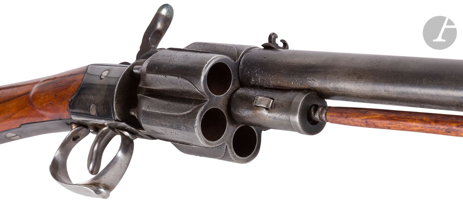 Null Carabine revolver à percussion, cinq coup, calibre 64. 

Canon rond, avec c&hellip;