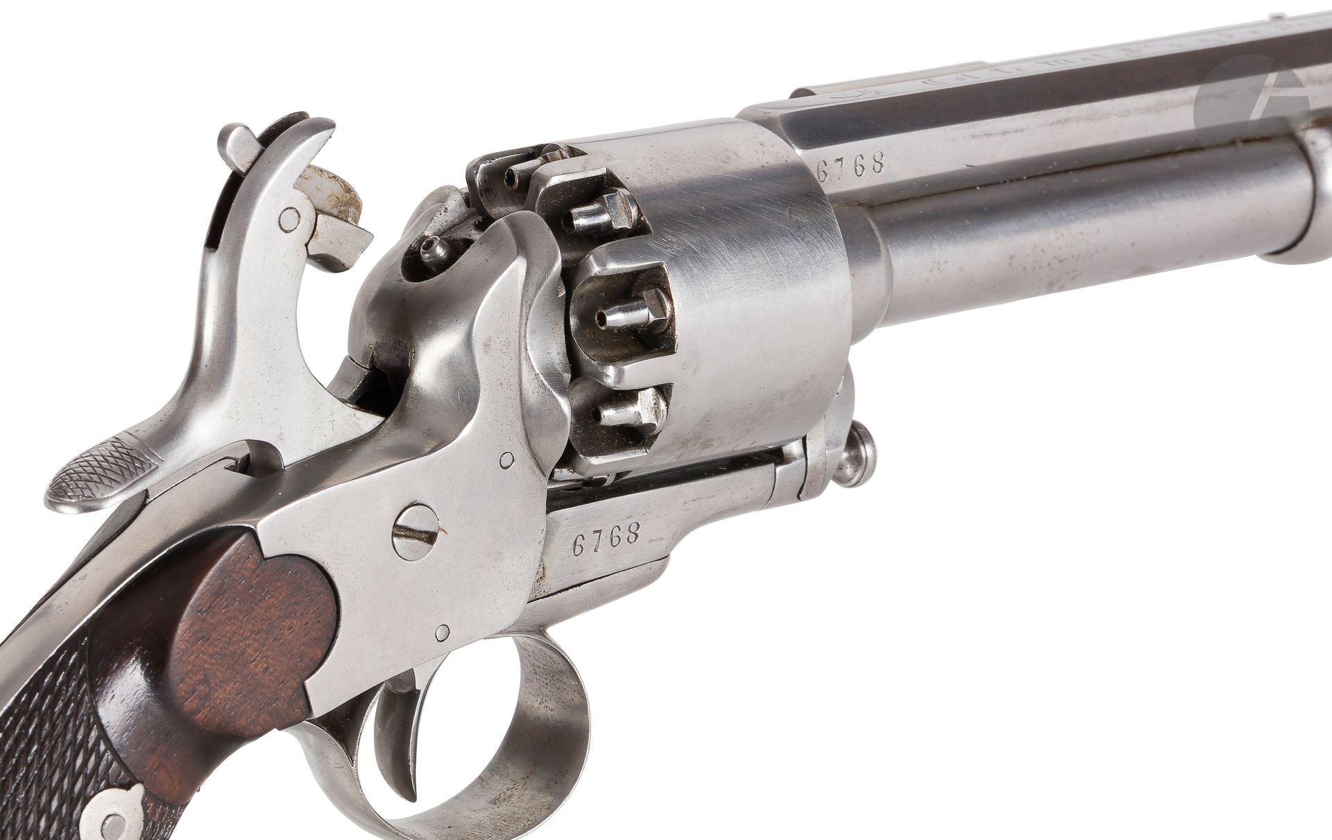Null 强力打击式左轮手枪，系统为 "Le Mat "第二型号（1862年），单发，10发，9发为11毫米口径，1发为16毫米口径中央枪。

上层枪管有两侧，&hellip;
