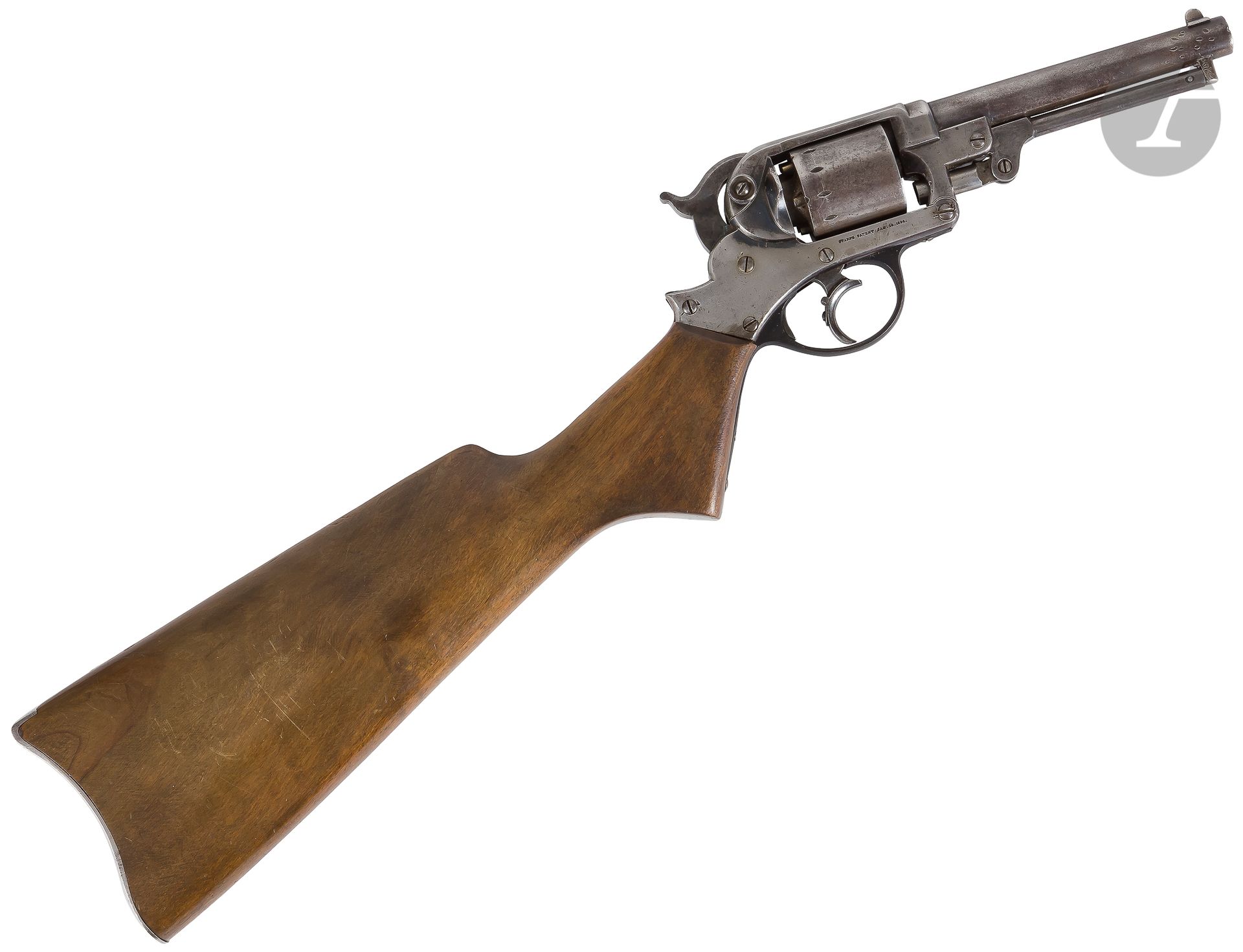 Null 1858型双动左轮手枪 "Starr Army"，六发，口径44，安装在步枪上。

15.4厘米的圆形枪管，有膛线。封闭式框架，印有 "STARR A&hellip;