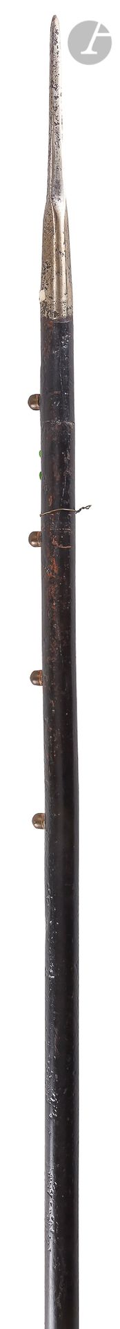 Null German Uhlan spear

Triangular point on round socket. Blackened iron shaft.&hellip;
