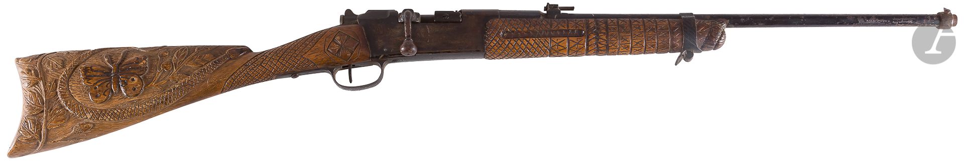 Null Fusil Lebel modèle 1886 à verrou, calibre 8 mm, modifié pour la chasse.

Ca&hellip;