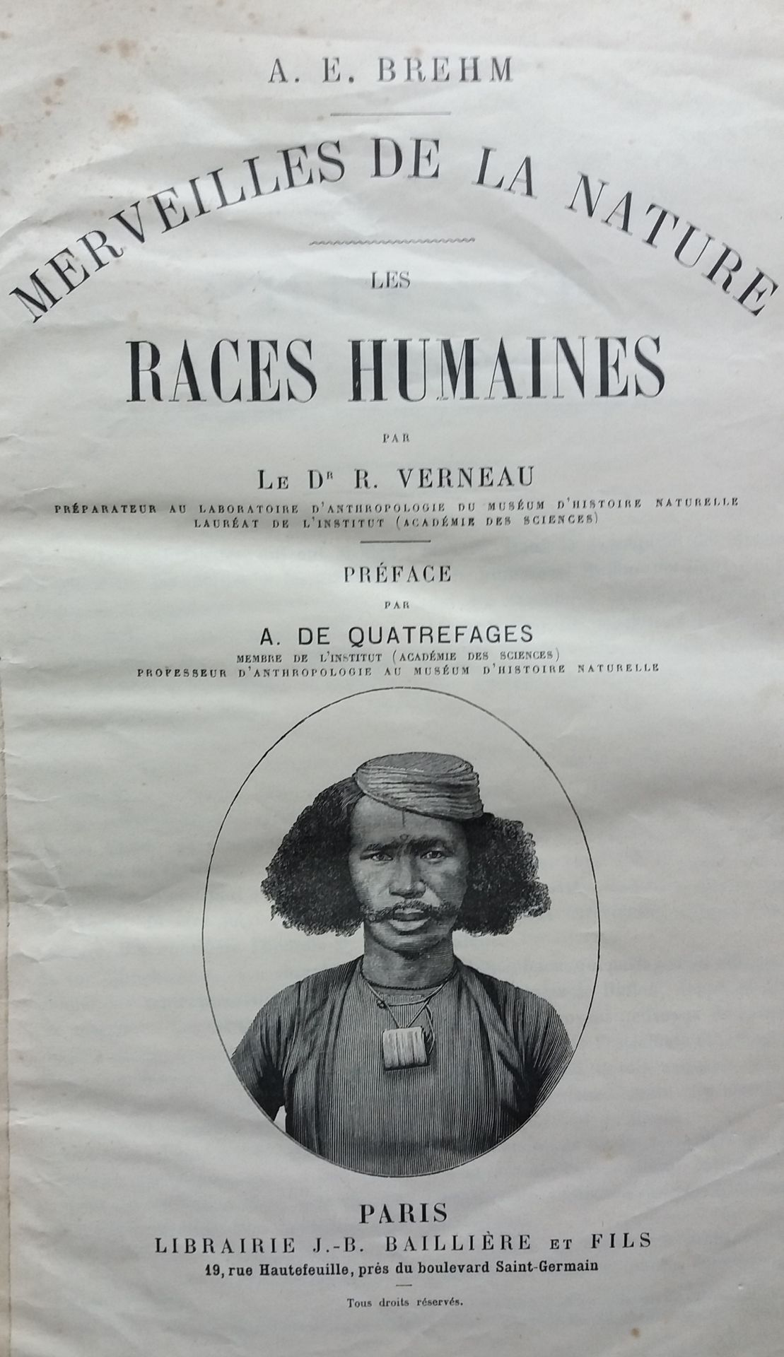 Null [ETHNOLOGIE]
2 ouvrages.

*Les Races Humaines.
Par le Dr R. Verneau.
Librai&hellip;