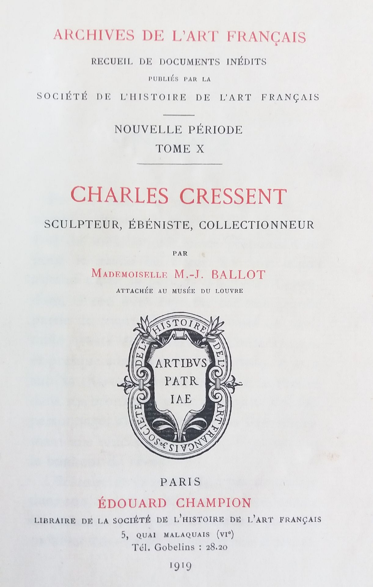 Null [MOBILIER]
1 ouvrage sur Charles Cressent, sculpteur et ébéniste.

*Charles&hellip;