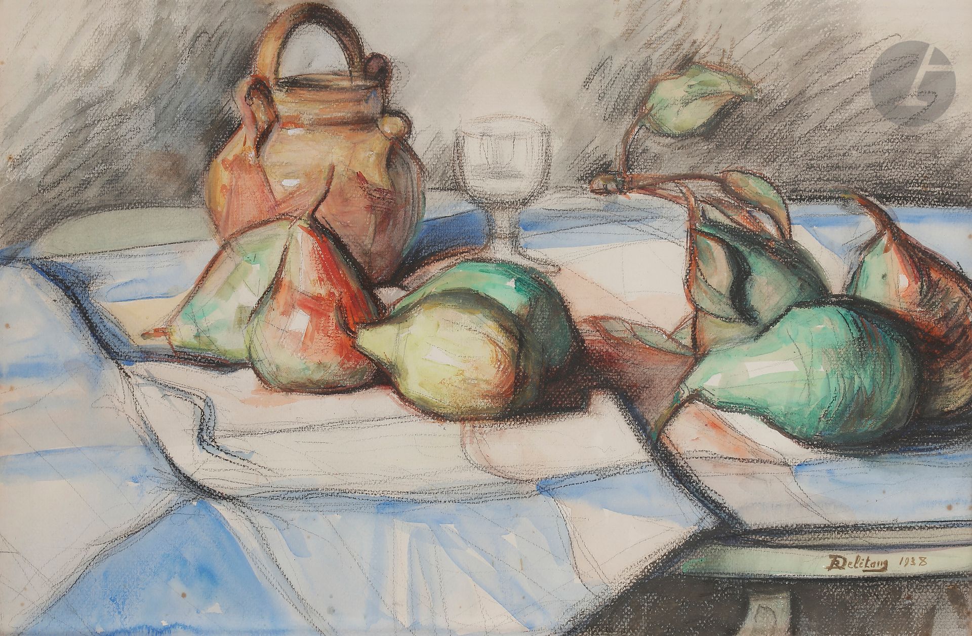 Null Robert-Adrien DELÉTANG (1874-1951)
Nature morte aux poires, 1938
Fusain et &hellip;