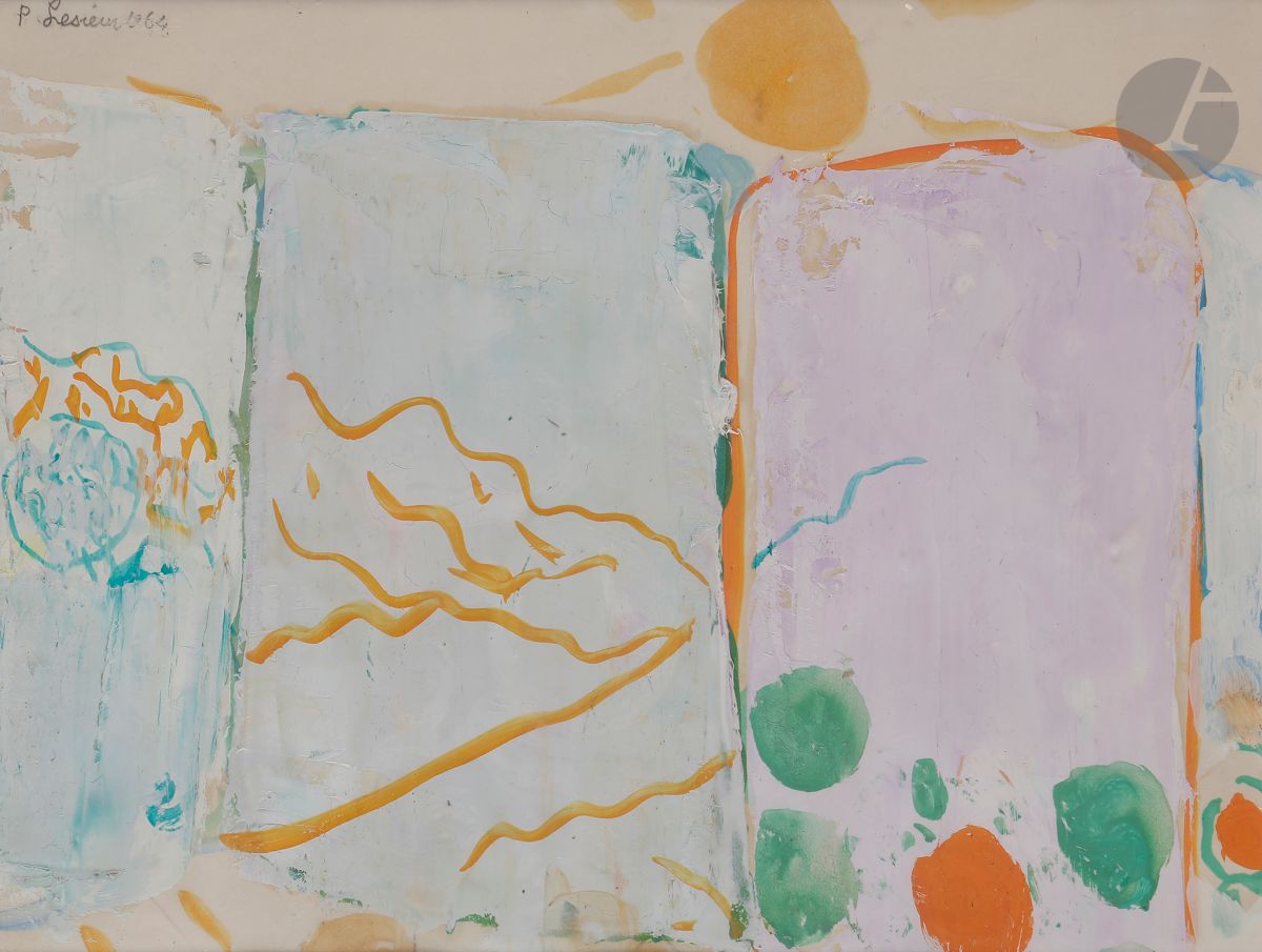 Null Pierre LESIEUR (1922-2011)
Composition au soleil, 1964
Huile sur papier.
Si&hellip;