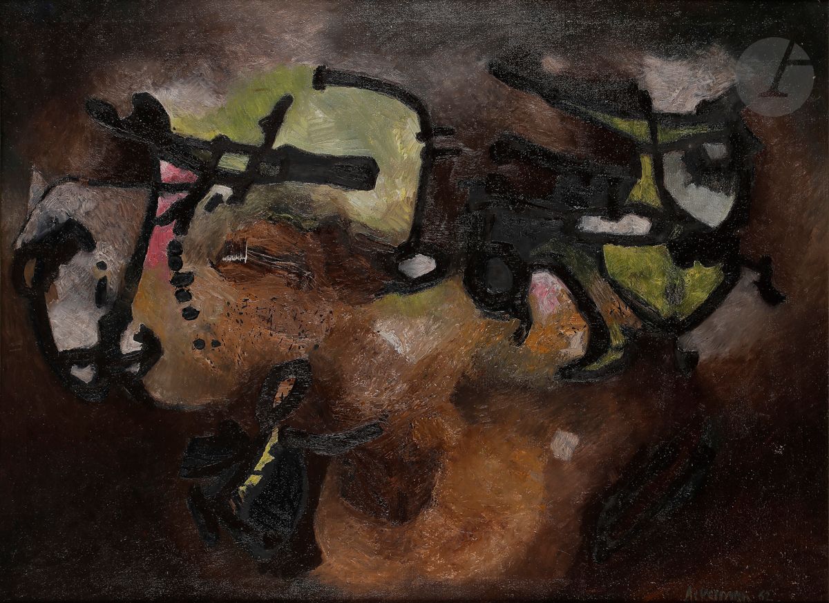 Null 保罗-阿克曼(1908-1981
)《构图》，1963年
画布上

的油画。


右下方有签名和日期。
(轻微损坏)。
73 x 100 cm出处

&hellip;