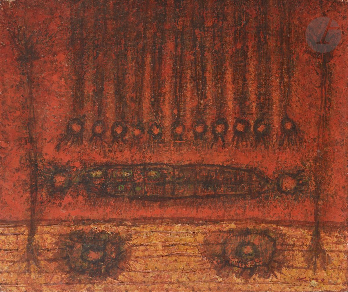 Null Akira KITO [japonais] (1925-1994)
Rêve rouge, 1962
Huile sur toile.
Signée &hellip;