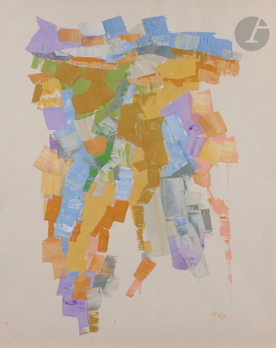 Null 奥兰多-佩拉约(1920-1990
)作品，约1960年水粉画
。
右下角有签名
65 x 50 cm
