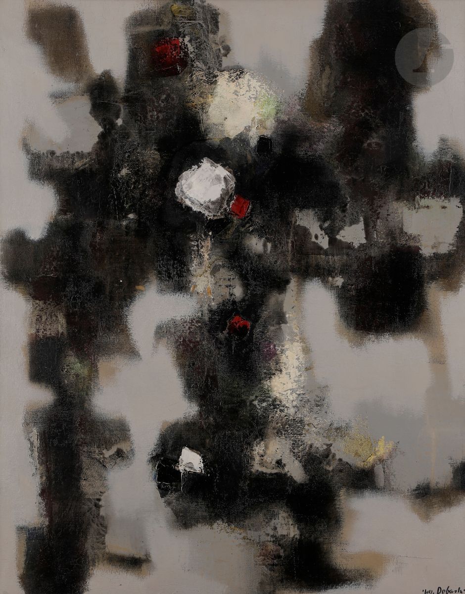 Null Jun DOBASHI [japonais] (1910-1975)
Rythmes noirs, 1960
Huile sur toile.
Sig&hellip;
