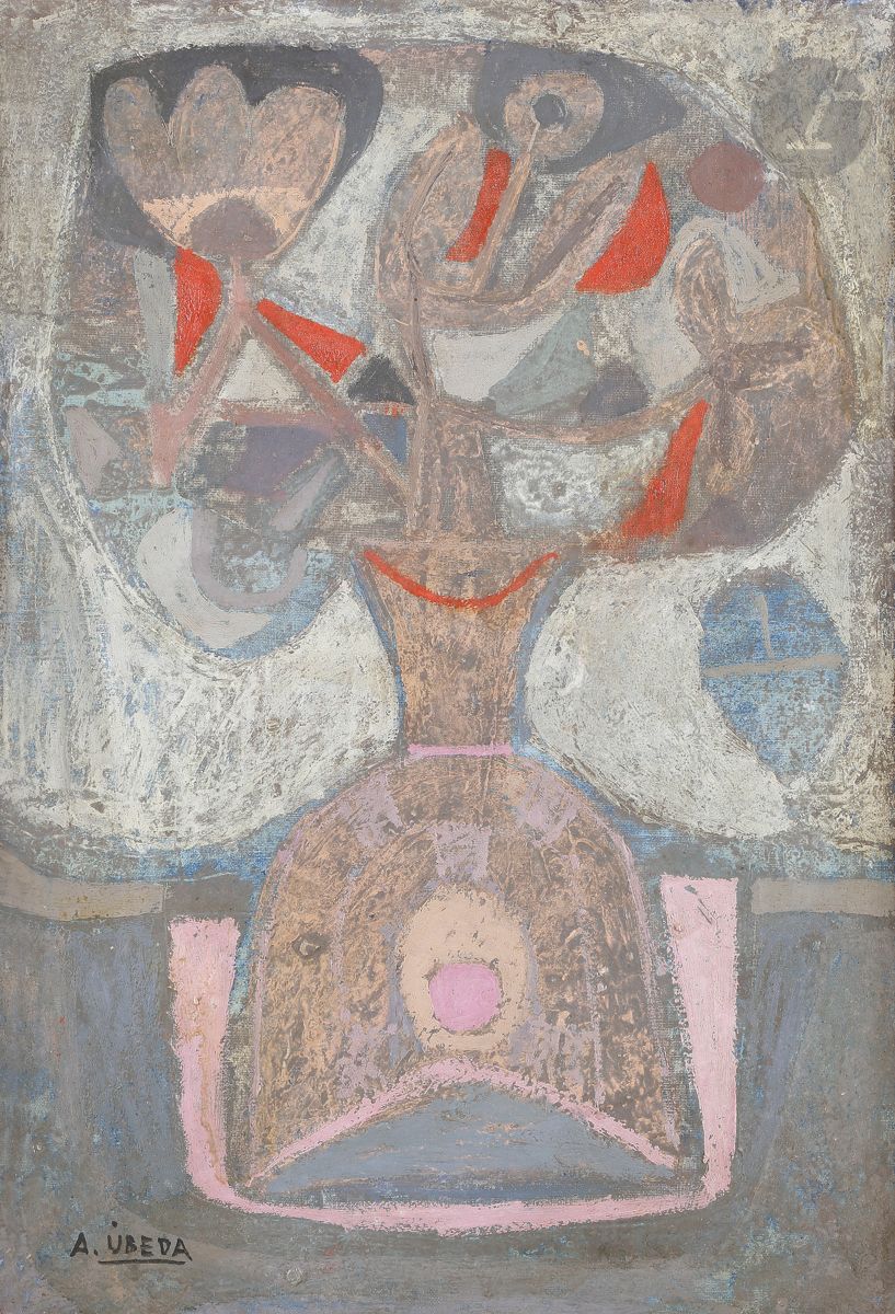 Null Agustin UBEDA [西班牙] (1925-2007
)花瓶
画布上
的油彩。

左下角有签名。
55 x 38 cm出处

：
巴黎Drou&hellip;