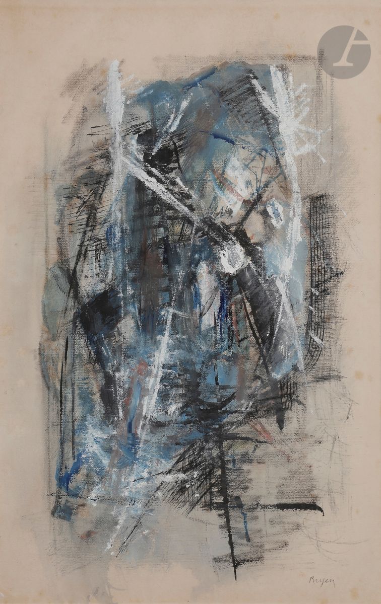 Null Camille BRYEN (1907-1977
)作品，约1955-60水粉
和墨水。
右下方有签名。
46 x 29,5 cm