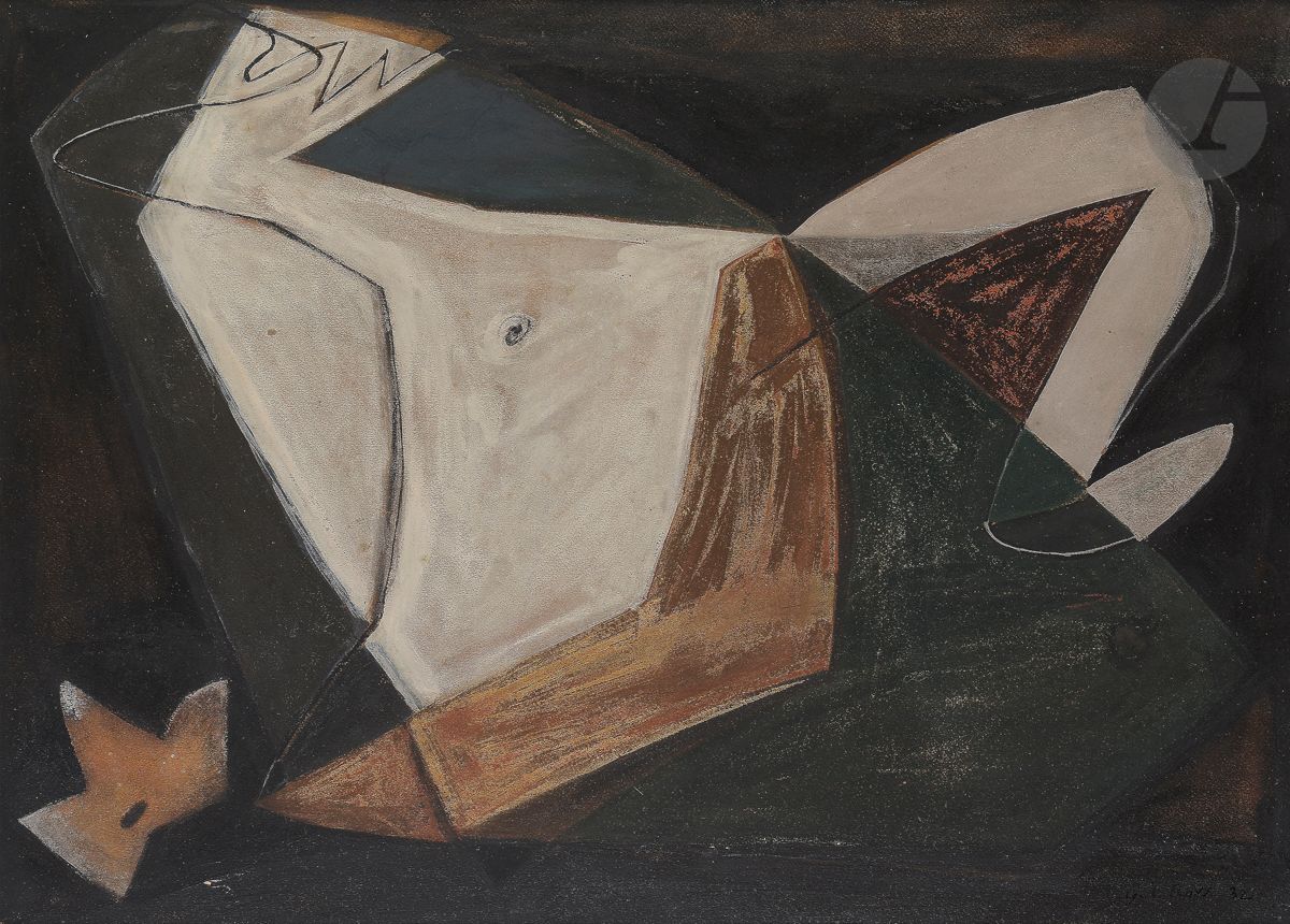 Null Gaston Louis ROUX (1904-1988
)作品，1932
年纸上
油彩
和水粉画，装在画布上。
右下方有签名和日期。
背面有签名和日&hellip;