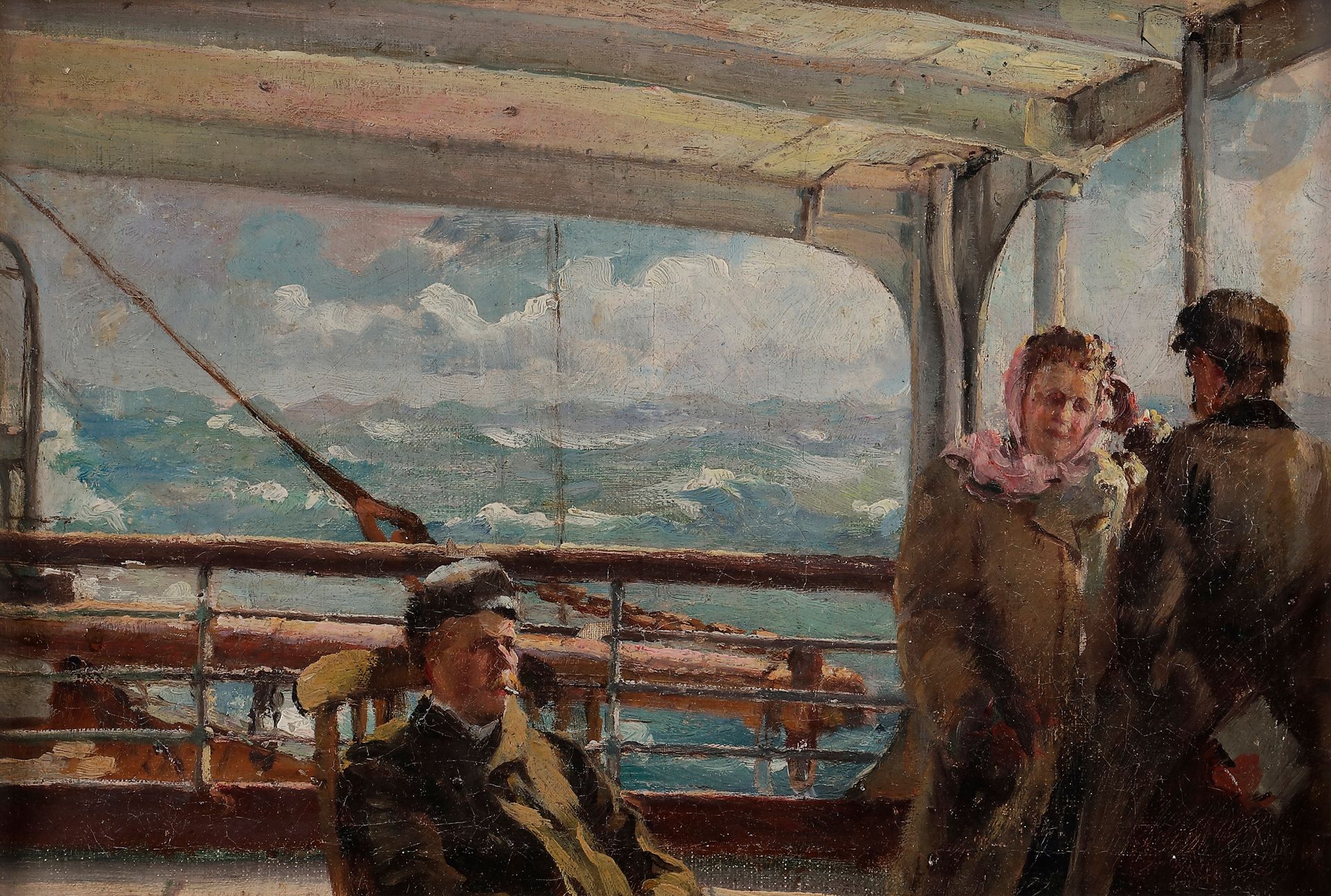 Null Louis Joseph ANTHONISSEN (1849-1913)
À bord du bateau
Huile sur toile.
Non &hellip;