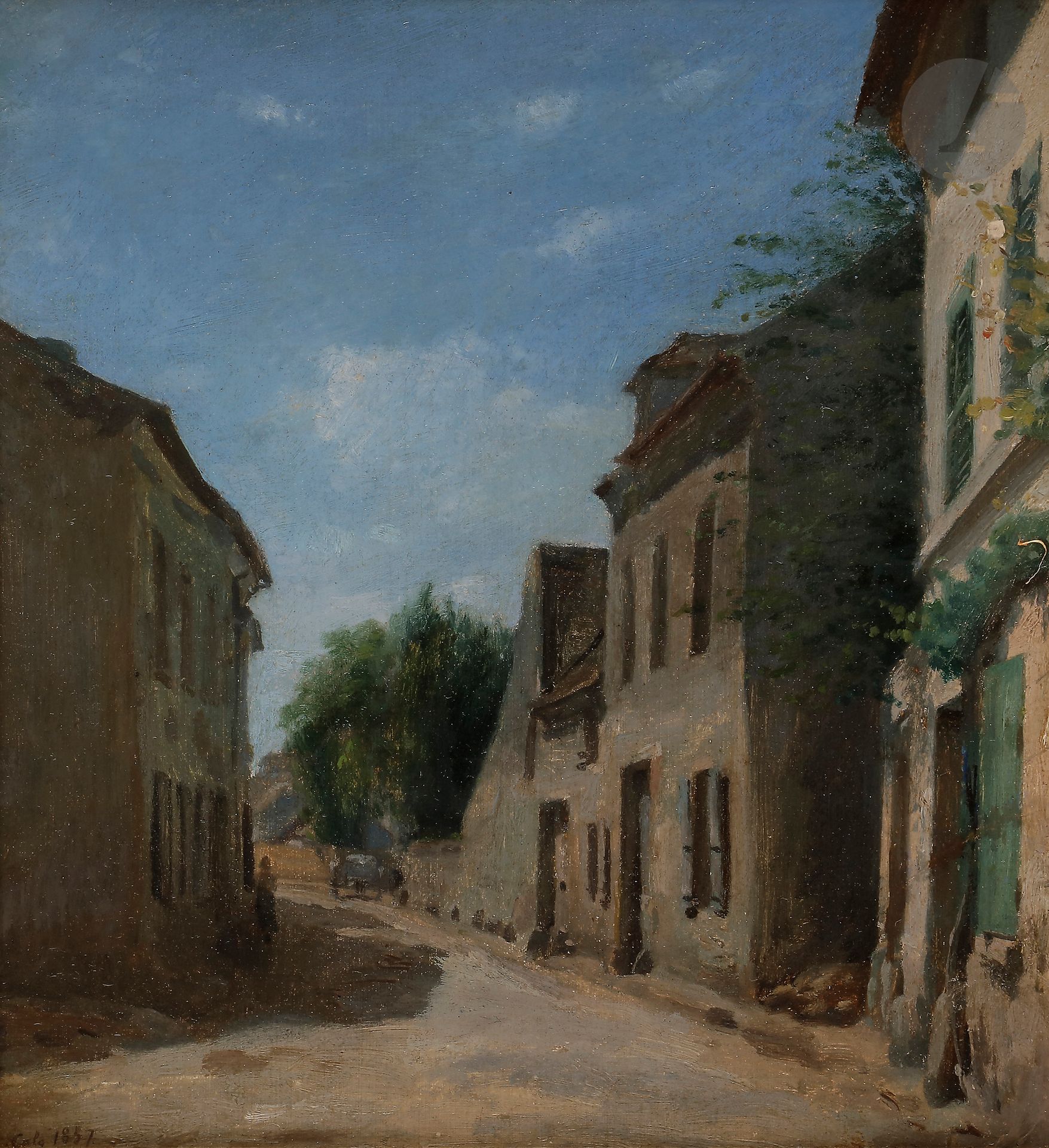 Null Adolphe Félix CALS (1810-1880)
Rue de village, 1857
Huile sur toile.
Signée&hellip;
