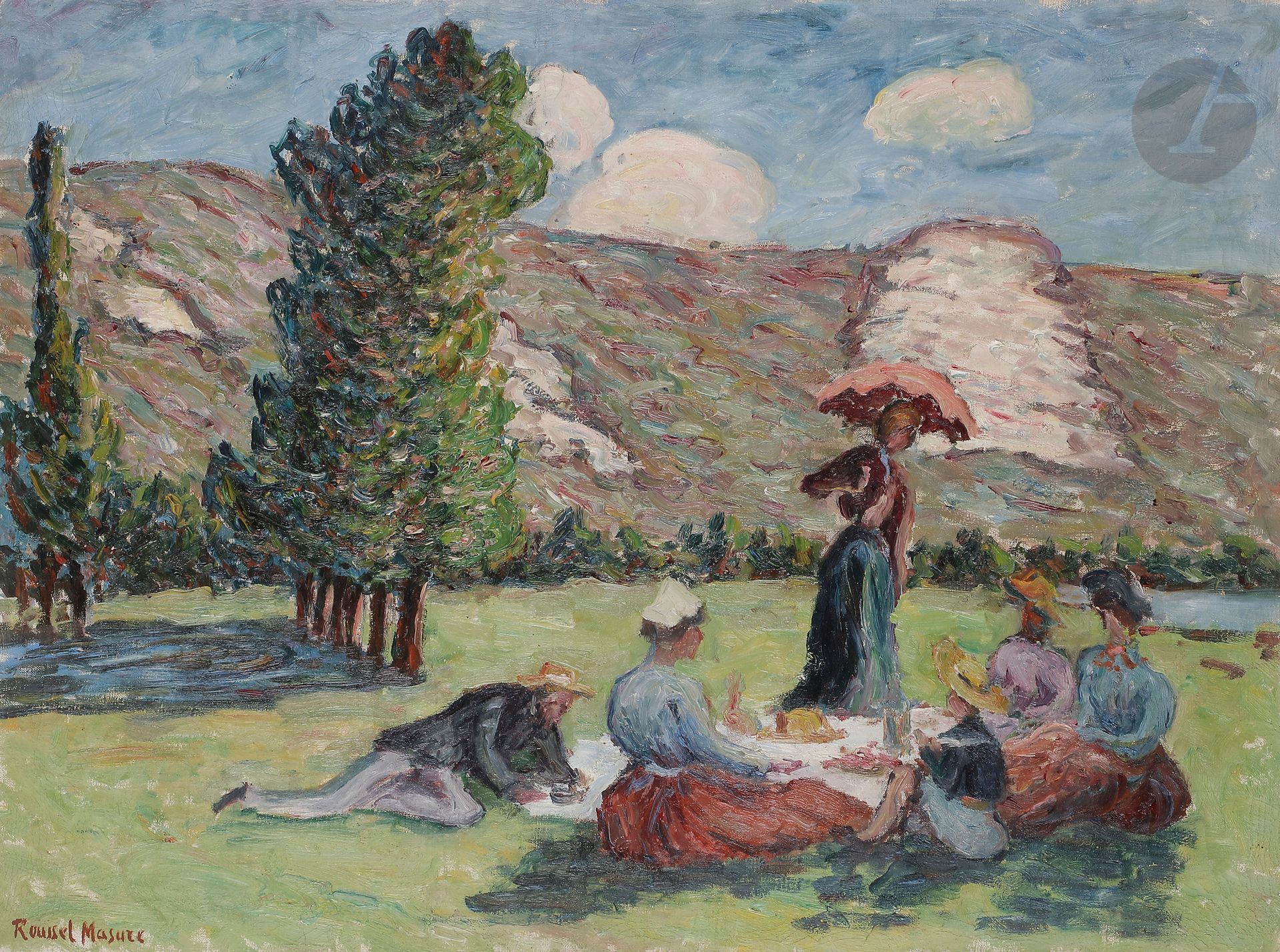 Null Henri ROUSSEL-MASURE (1863-1919)
Le Déjeuner sur l'herbe
Huile sur toile.
S&hellip;