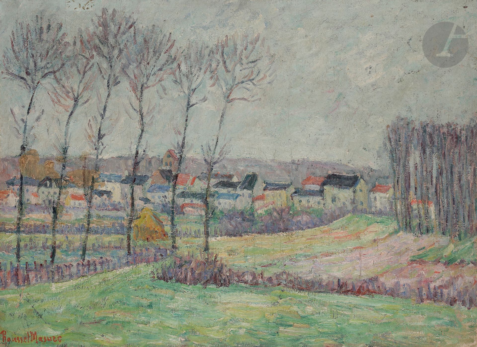 Null Henri ROUSSEL-MASURE (1863-1919)
Village en hiver
Huile sur toile.
Signée e&hellip;