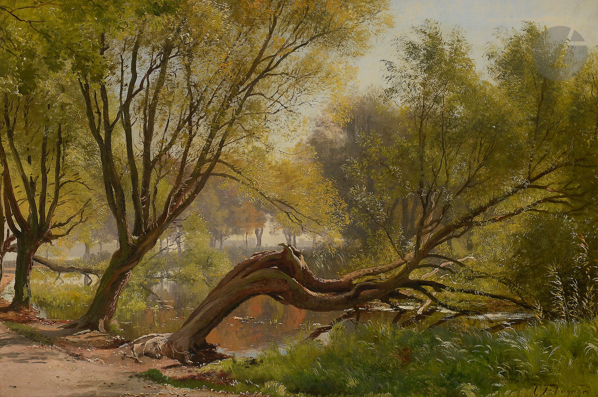 Null Carl Frederik AAGAARD (1833-1895)
Bord de rivière
Huile sur toile.
Signée e&hellip;