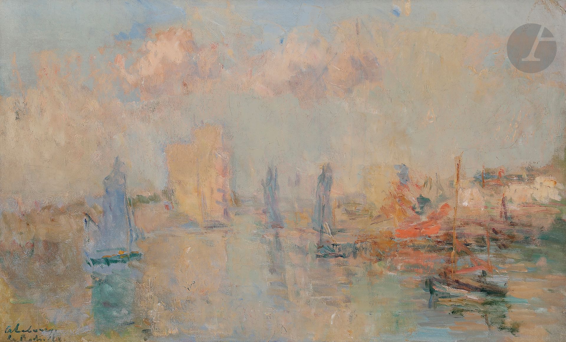 Null Albert LEBOURG (1849-1928)
La Rochelle, bateaux dans le port, 1928
Huile su&hellip;