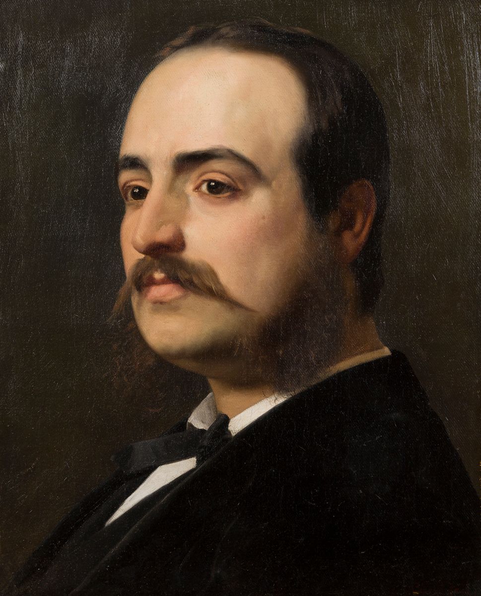 Null 安东尼奥-西塞里 (Ascona 1821 - Florence 1891
)有胡子的男人肖像
原画布
右下角
有签名
"Ciseri fece"，
&hellip;