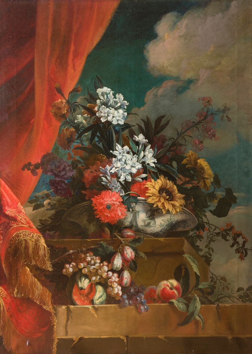 Null Jean Baptiste MONNOYERCup of
flowers and fruits on an
entablatureOriginal c&hellip;