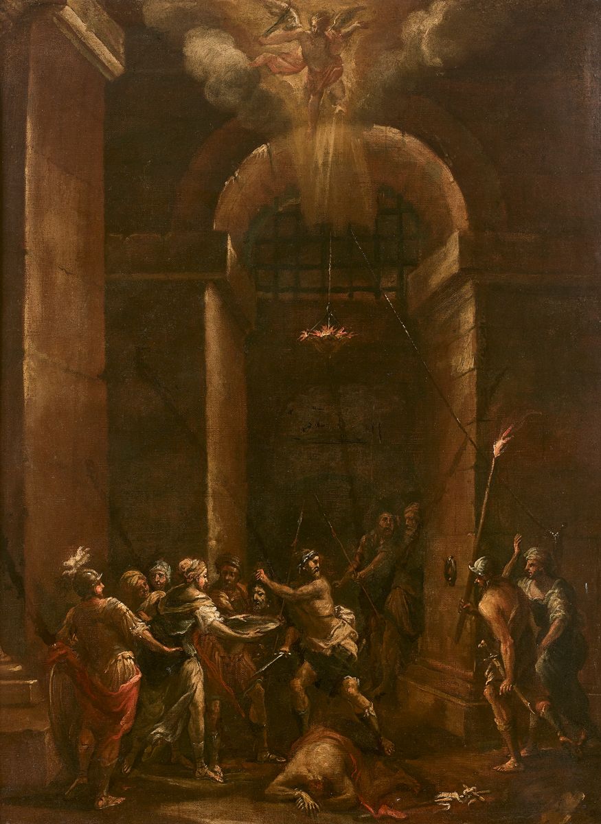 Null SCUOLA ITALIANA circa 1680Judith
che mostra la testa di Oloferne; Decapitaz&hellip;