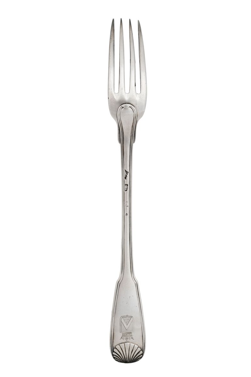 Null PARIS 1763 -
1764Silver stew
fork
, model filet coquille, engraved with lat&hellip;