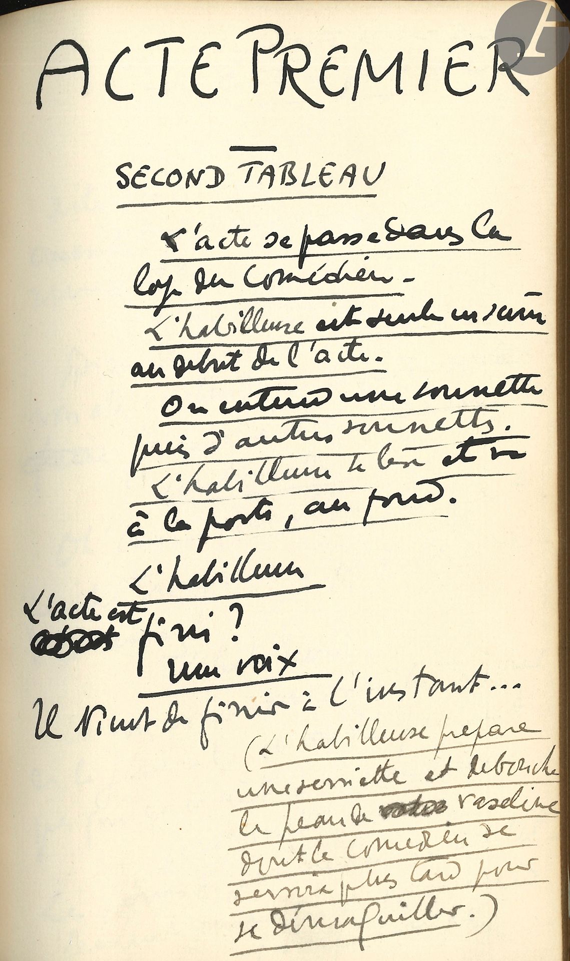 Null Sacha GUITRY (1885-1957). Manoscritto autografo firmato, Le Comédien; 37 pa&hellip;