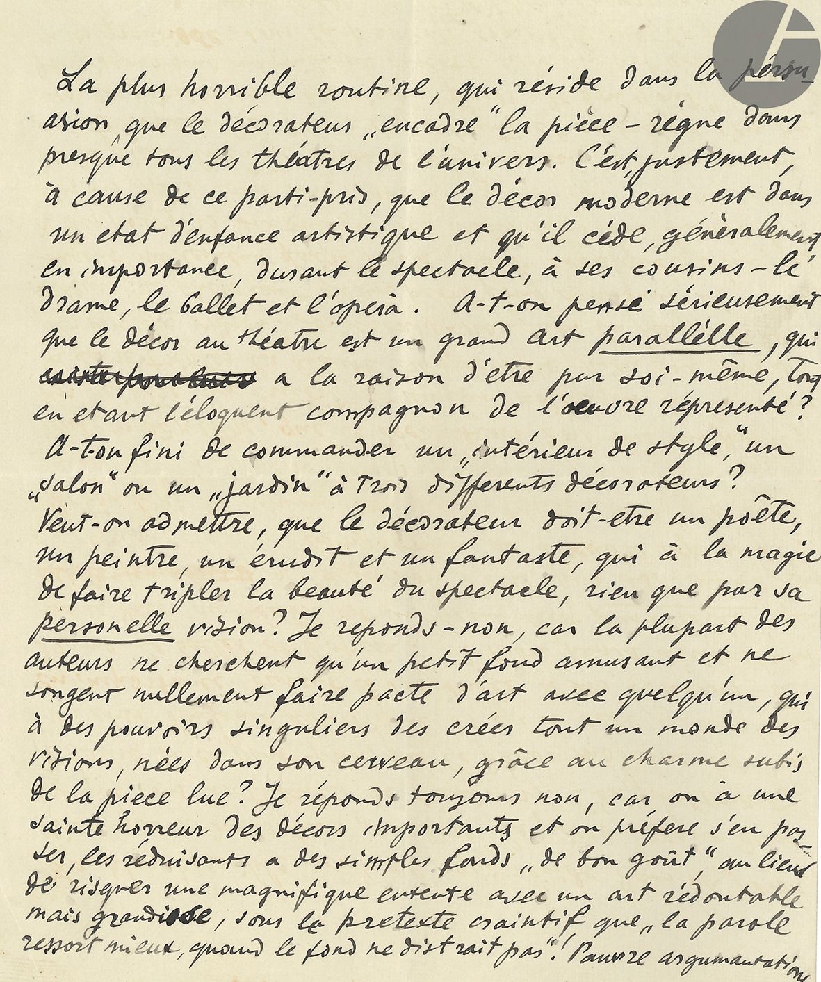 Null Léon BAKST (1866-1924). L.A.S. Et manuscrit autographe, 29 avril 1919, à Je&hellip;