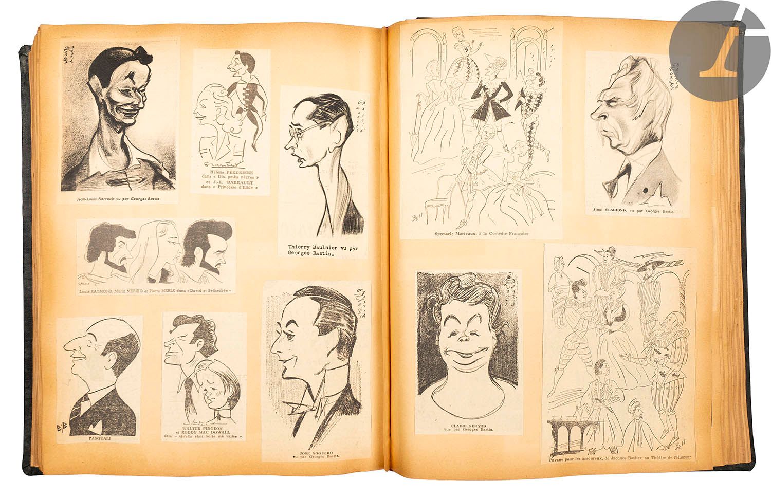 Null [THEATRICAL CARICATURES].
Set of 7 albums of theatrical caricatures:

- Dum&hellip;