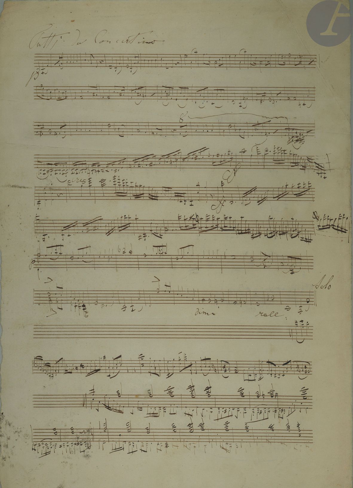 Null Jacques OFFENBACH (1819-1880). Manuscrit musical autographe, Tutti du Conce&hellip;