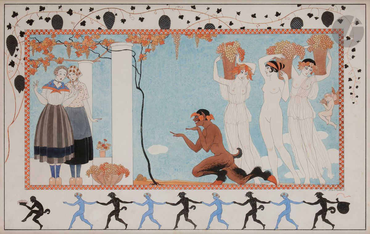 Null 
乔治-巴尔比耶 (1882-1932)



La Vie Parisienne的插图，1915年



水墨和水粉画。



右下方有签名和日期。&hellip;