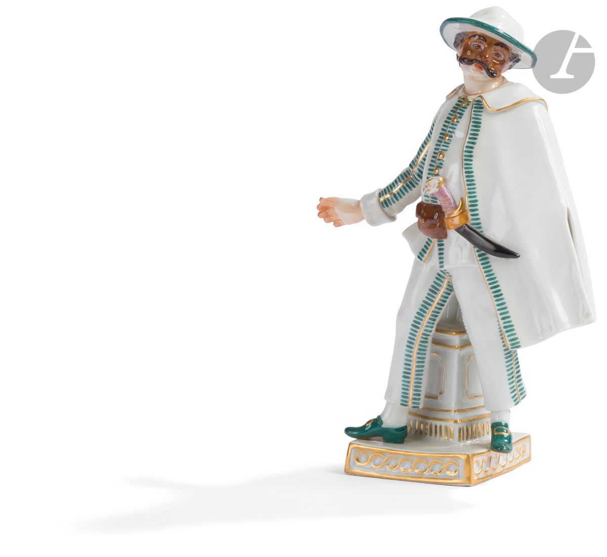 Null 
MeissenPolychrome Porzellanstatuette
aus der
Commedia dell'arte-Serie, die&hellip;