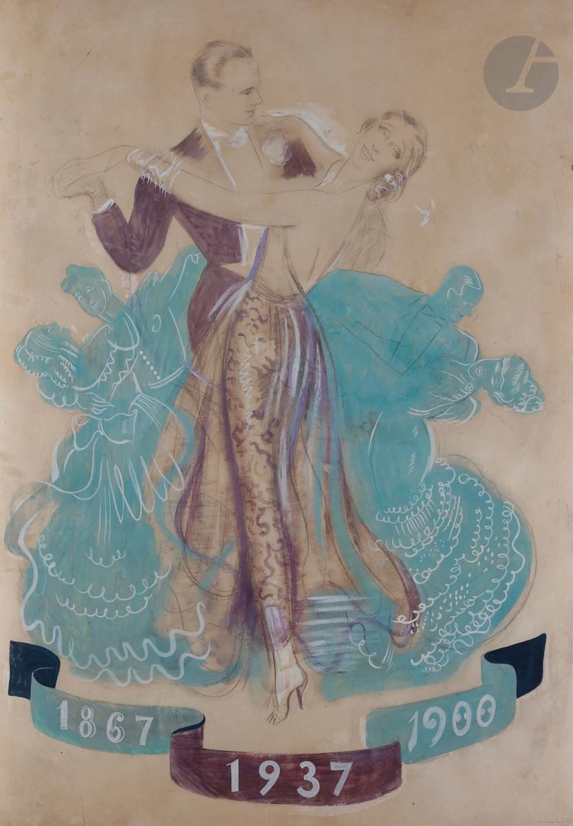 Null Jean-Dominique VAN CAULAERT (1897-1979) ?
舞者--1937年国际博览会海报的预备研究
画布上
的水粉
和铅笔&hellip;