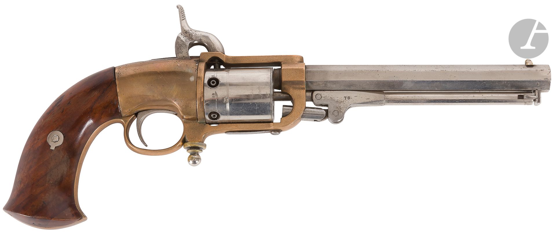 Null Butterfield" percussion revolver, five-shot, 41 caliber single action. 
17.&hellip;