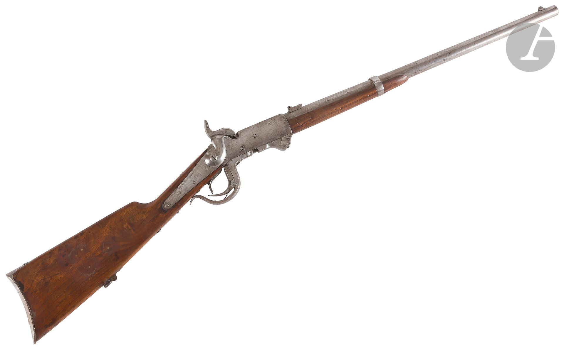 Null 伯恩赛德 "步枪，型号1856，口径54。
51厘米的圆形枪管，有雷鸣般的上升。

后膛
盒侧面有马鞍环，标有 "Burnside Patent Ma&hellip;