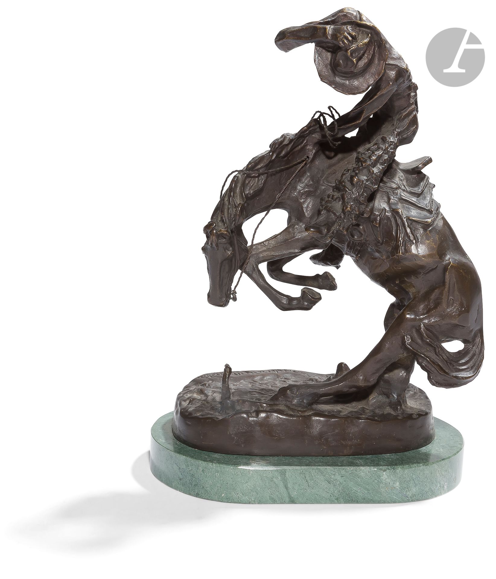 Null Frederic REMINGTON, after. 
The rattle snakeSubject
in patinated bronze mar&hellip;