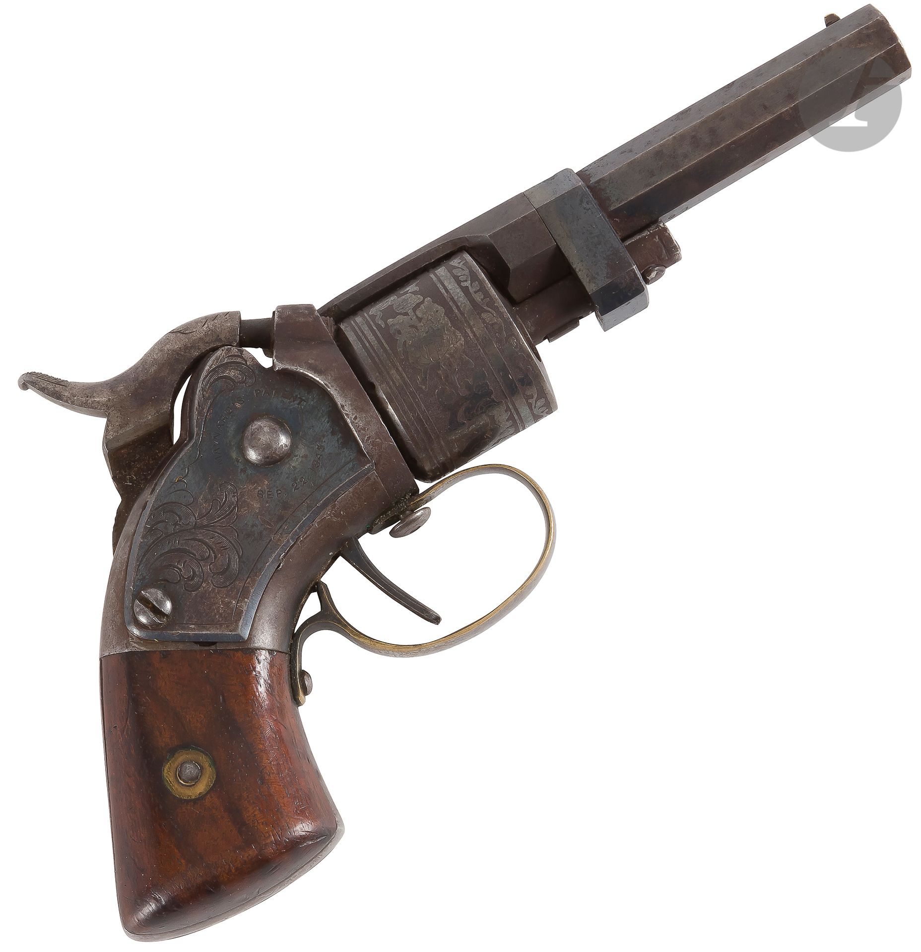 Null Maynard" percussion pocket revolver, 1st type, six-shot, 28 gauge, single a&hellip;
