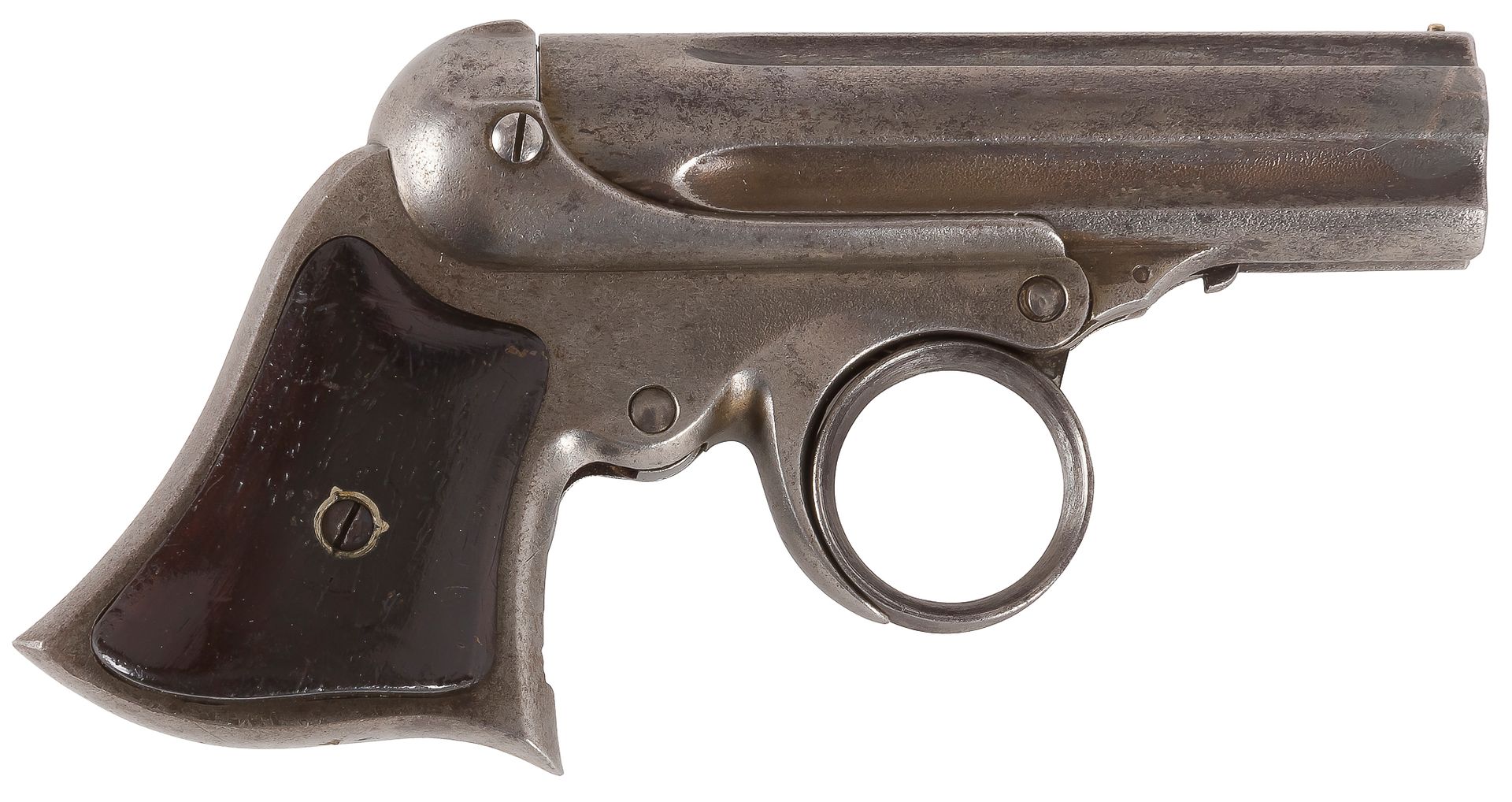 Null Remington Elliot Derringer Pistole, fünfschüssig, Kaliber .22 Randfeuer.
Au&hellip;