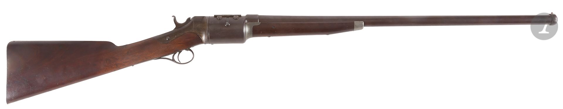 Null 罗珀 "1866型 "霰弹枪 "系统步枪，带旋转弹夹，四发子弹，16口径
。64厘米圆口
枪管。

枪托上标有 "Roper Repeating步枪A&hellip;
