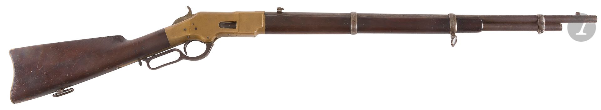 Null 温彻斯特 "1866型火枪步兵步枪，44口径。
66厘米的圆形枪管，有枪托和标记 "Winchester Repeating arms New Hav&hellip;