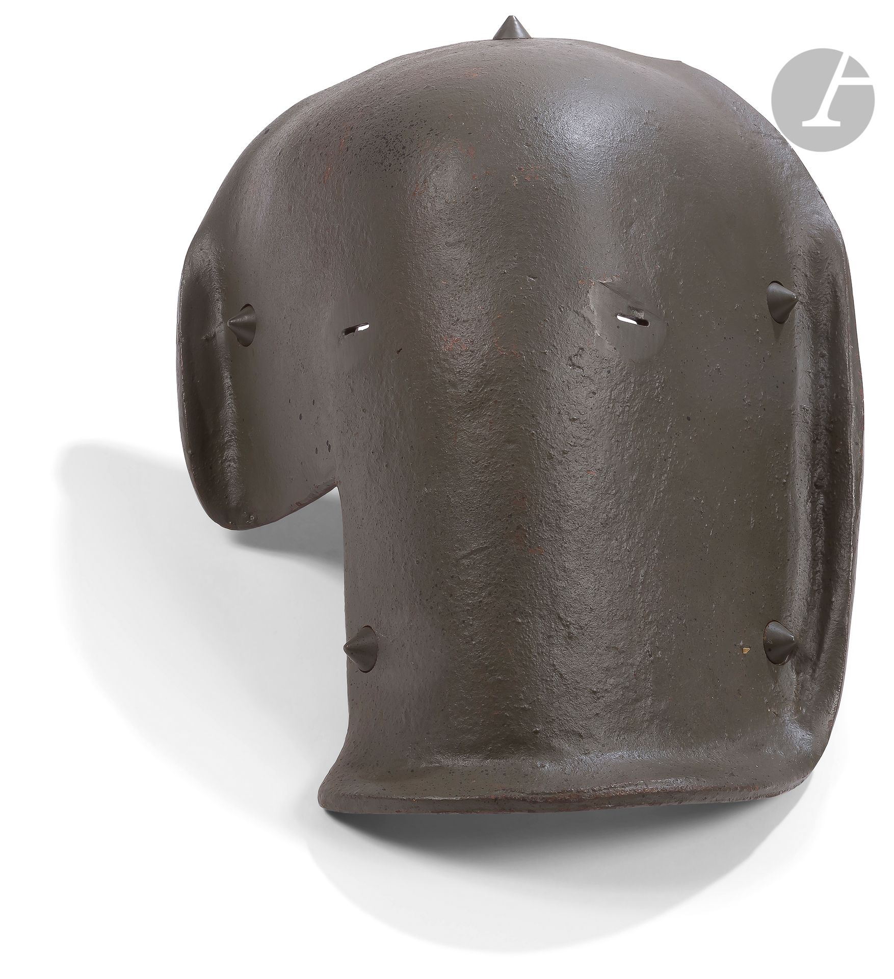 Null 罕见的德国装甲面具，称为 "大象面具"。
铁制的，重新喷漆。
A.B.E.(铆钉和扣件重做）。)挖掘片。