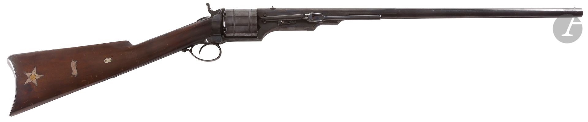 Null Rare Colt "Patterson" revolver rifle model 1839, six shots, caliber 525. 
R&hellip;