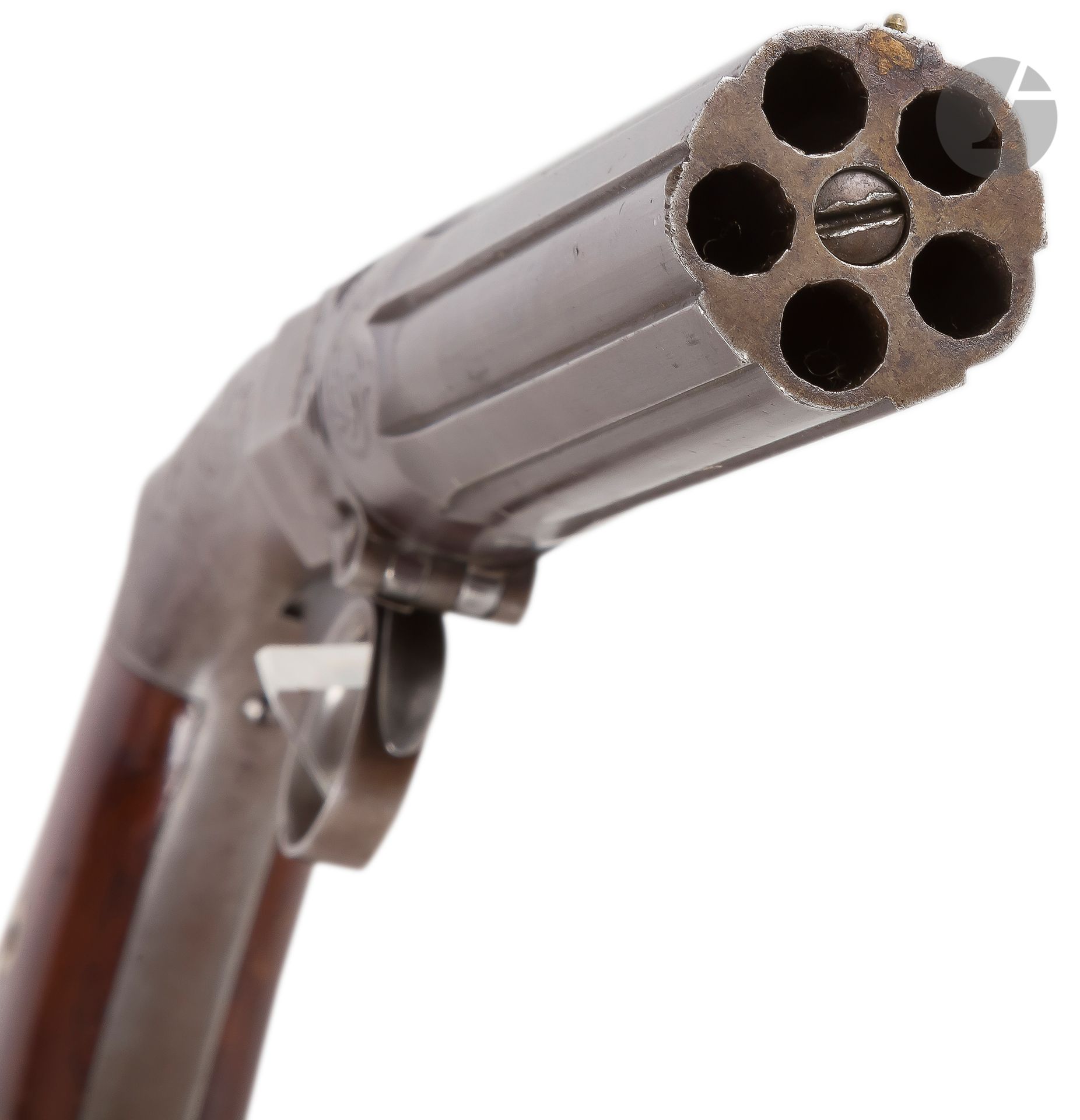 Null Robbins & Lawrence Co.的
5发
胡椒盒左轮手枪
，0.32
口径，

5管圆形，掏膛，枪口平滑，标有 "Robbins & La&hellip;