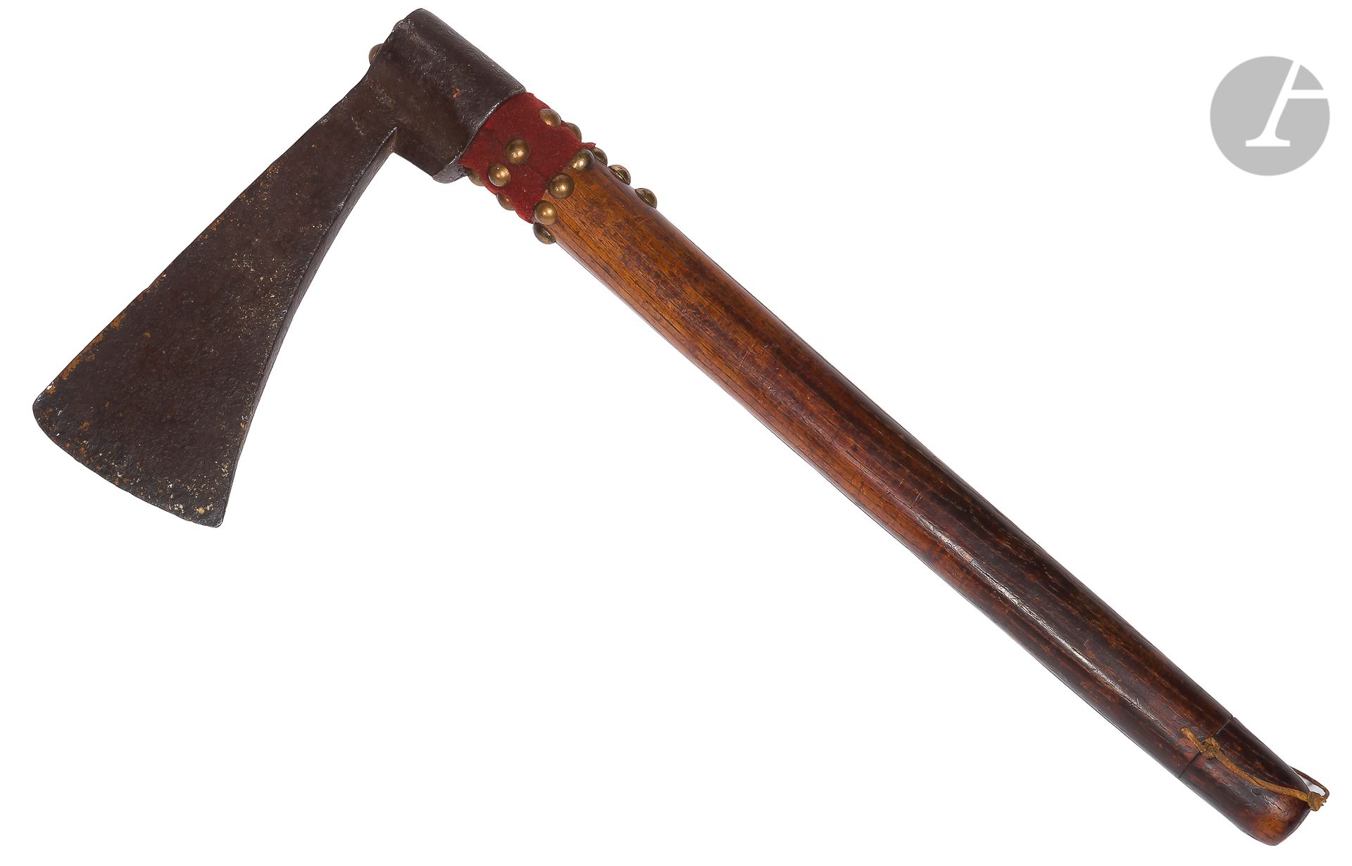 Null Axt vom Typ Tomahawk aus Schmiedeeisen, gestempelt mit vier verbundenen Blu&hellip;