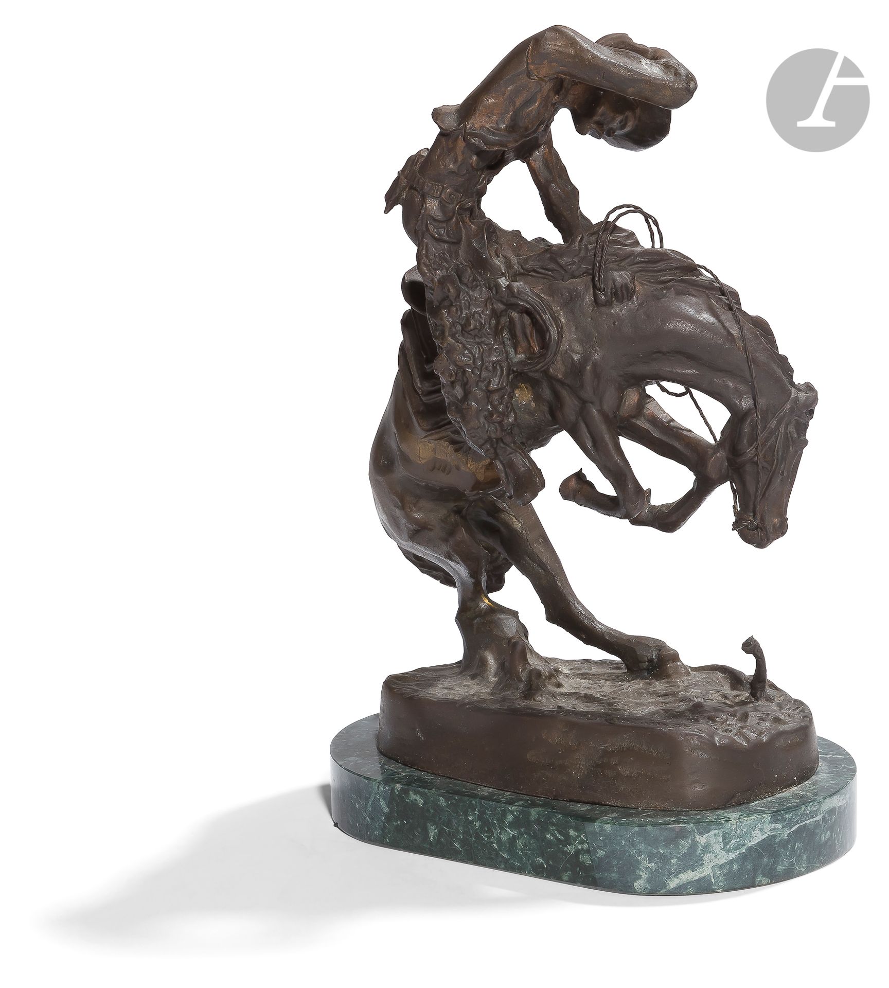 Null Frederic REMINGTON, after. 
The rattle snakeSubject
in bronze with grey pat&hellip;