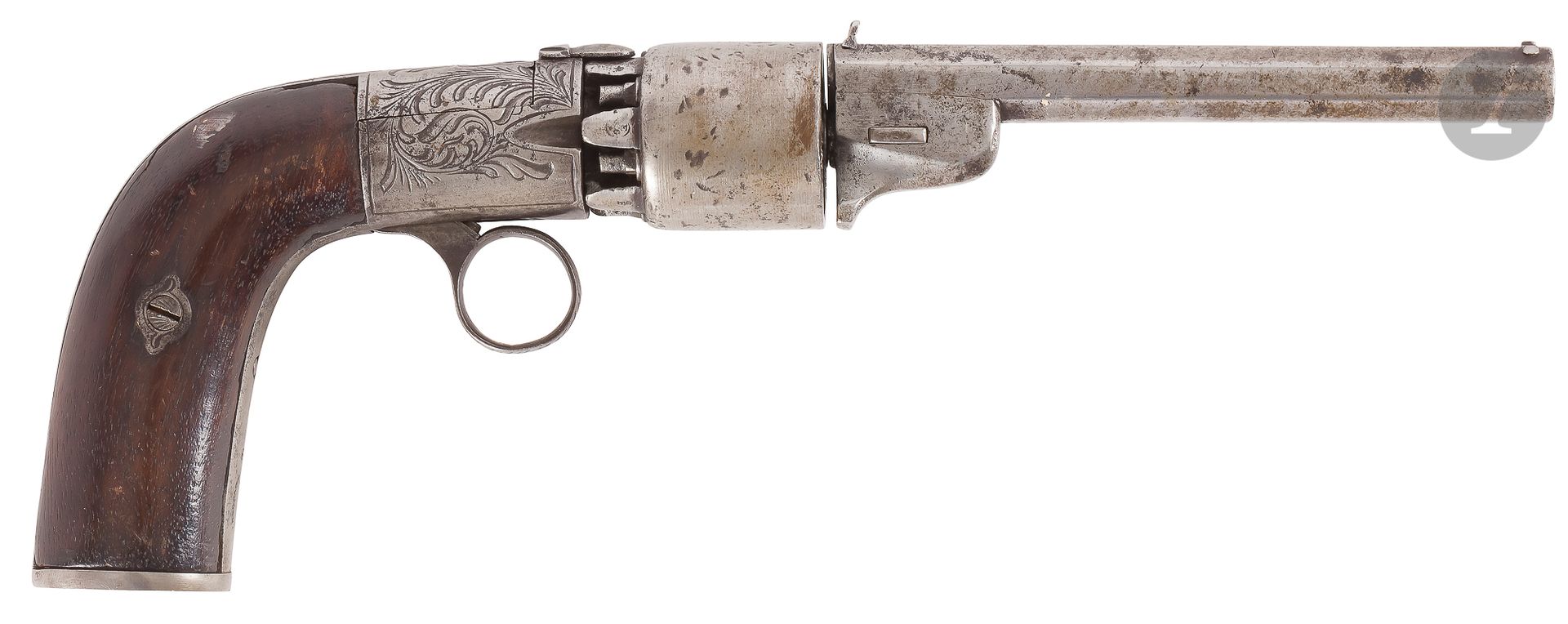 Null Revolver poivrière à système « Herman », six coups, calibre 35. 
Canon à pa&hellip;