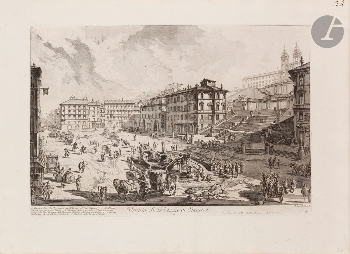 Null Giambattista Piranesi (1720-1778) 
Veduta di Piazza di Spagna. (Ansicht der&hellip;