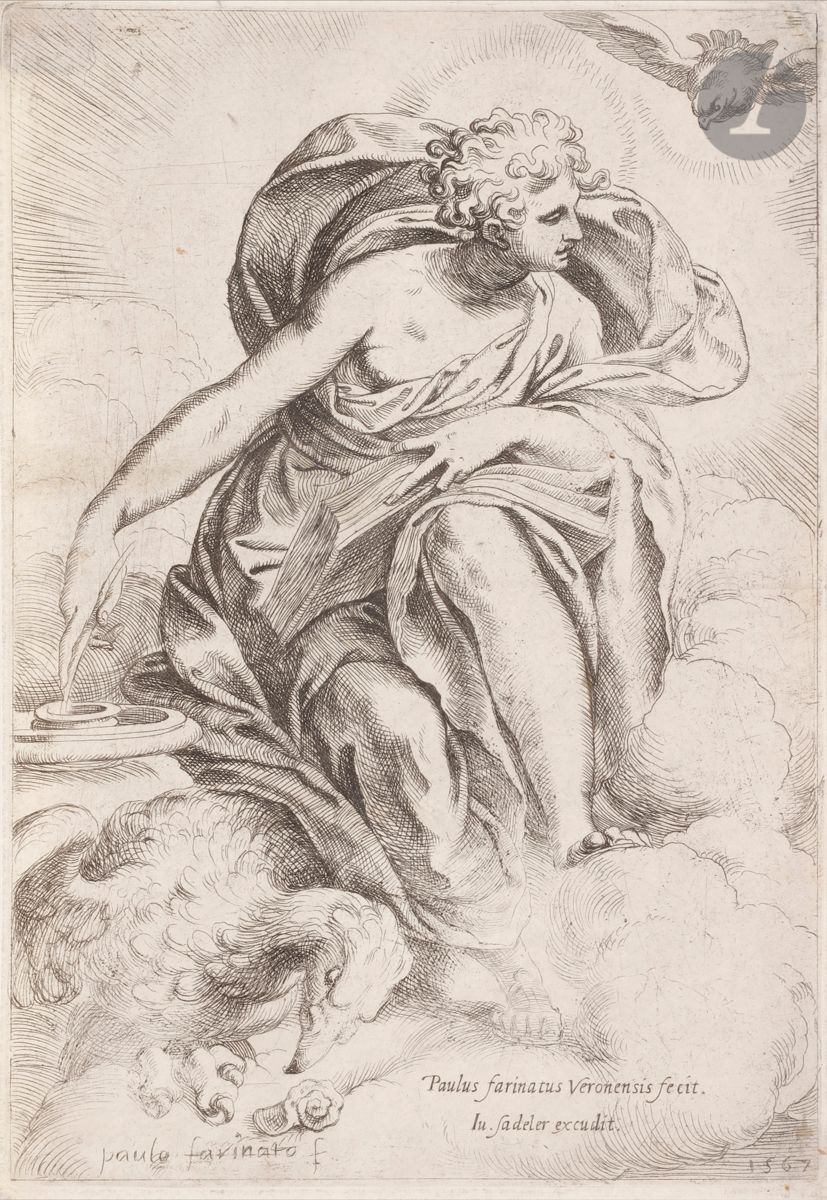 Null 保罗-法里纳蒂（1524-1606）《
福音书的圣约翰》。1567.蚀刻版画。187 x 280。Bartsch 3; Pinacoteca di B&hellip;