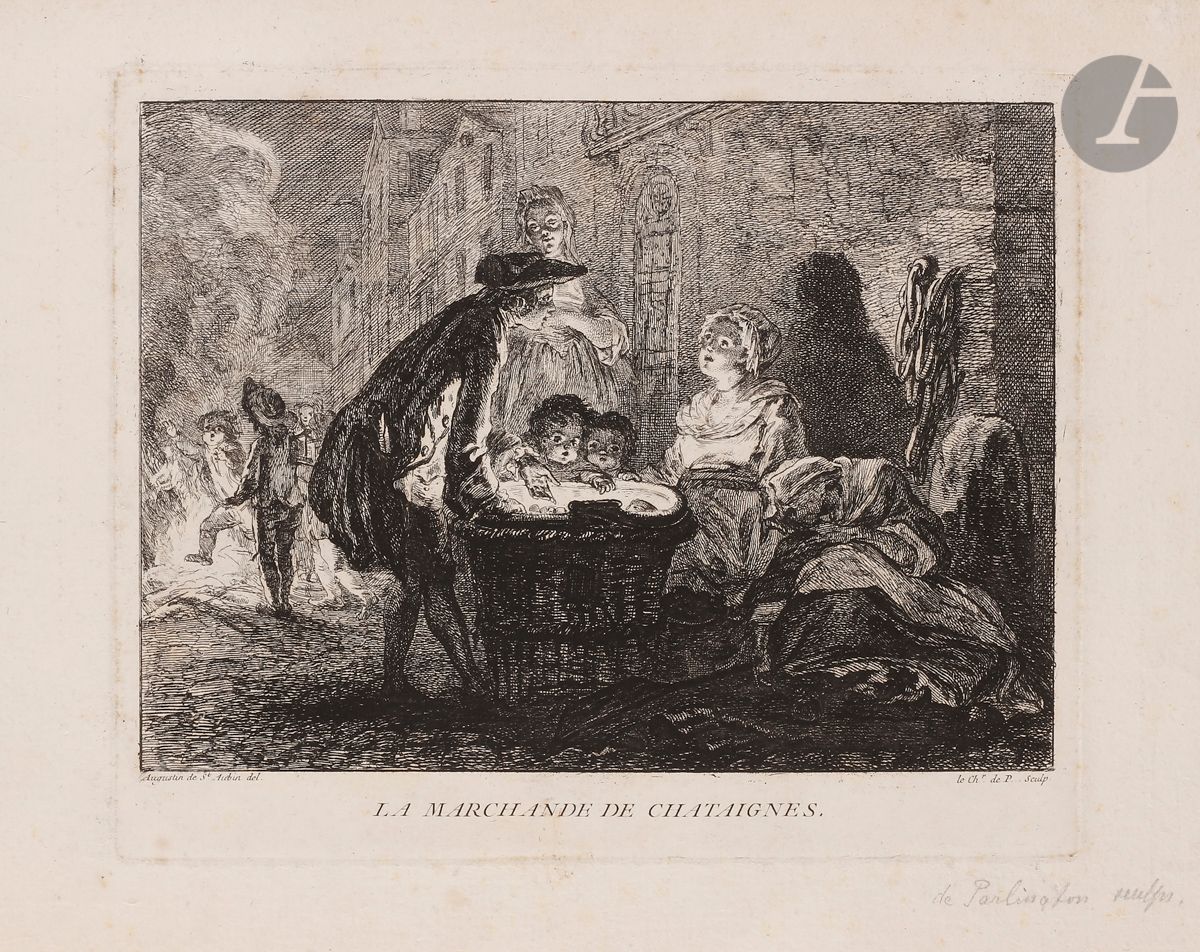 Null 奥古斯丁-德-圣奥宾（1736-1807）（后）
《夏塔尼的行军》。1762.Chevalier de Parlington的蚀刻作品。178 x 1&hellip;